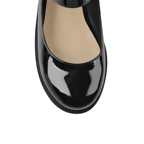Sandale Talon Plateforme en Simili Cuir Verni