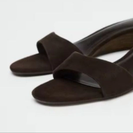 Sandales à Talons Compensés avec Bout Ouvert