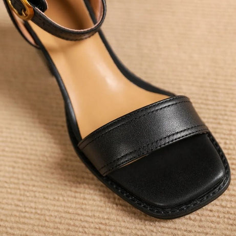 Sandales à Talons Confortable en Cuir