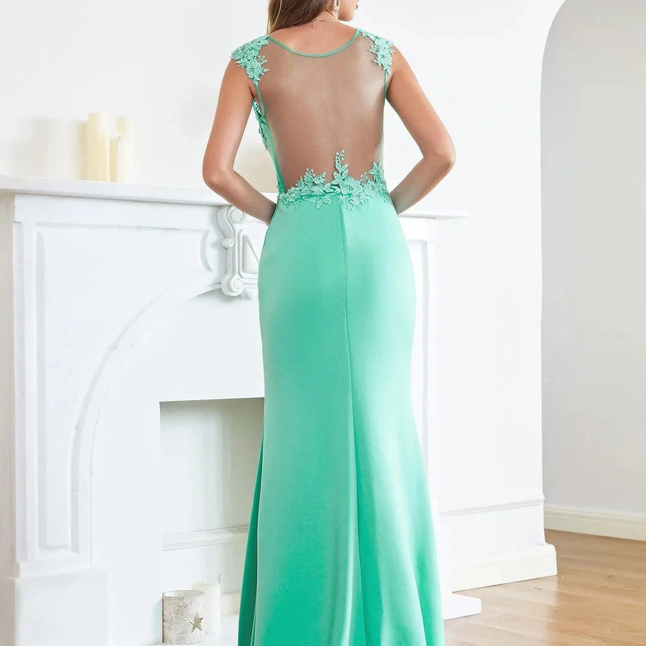 Robe de soirée sexy longue haut transparent
