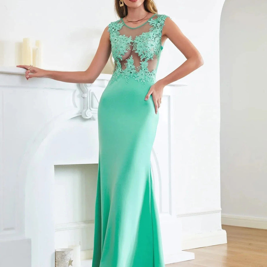 Robe de soirée sexy longue haut transparent