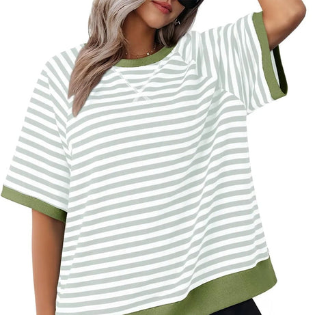 T-shirt rayé pour femme – Un style estival décontracté et confortable pour tous les jours