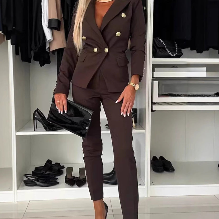 Tailleur Femme - Veste et Pantalon Ajusté Élégant
