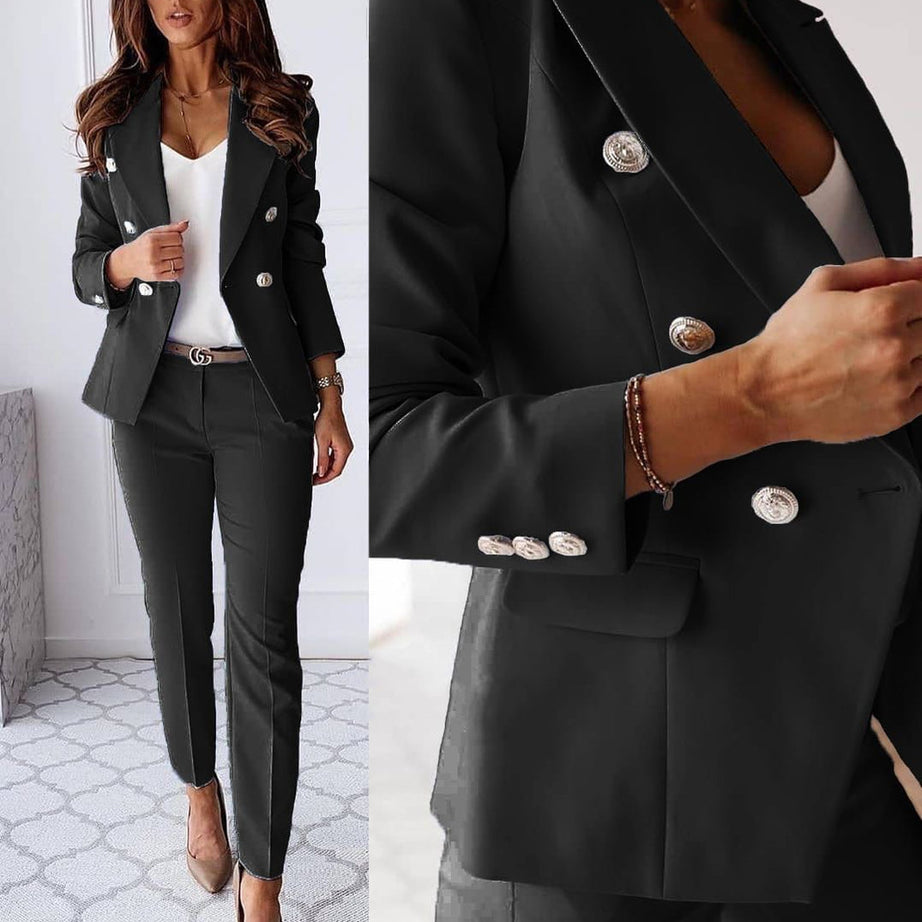 Tailleur Femme - Veste et Pantalon Ajusté Élégant