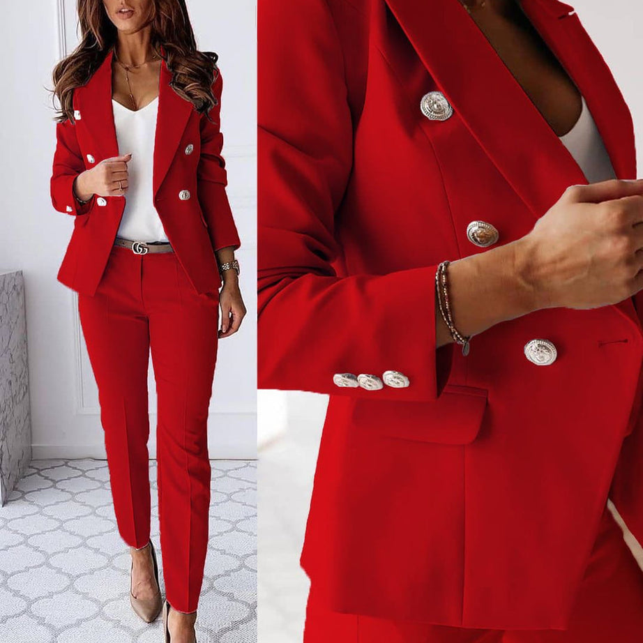 Tailleur Femme - Veste et Pantalon Ajusté Élégant