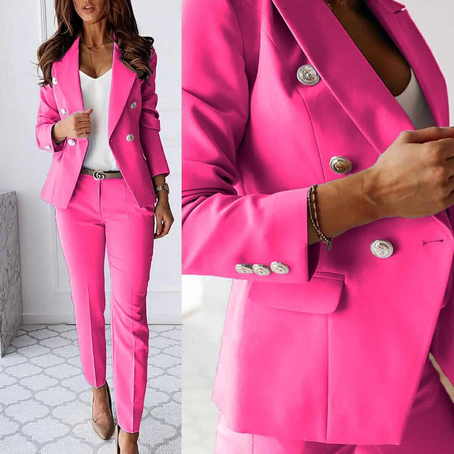 Tailleur Femme - Veste et Pantalon Ajusté Élégant