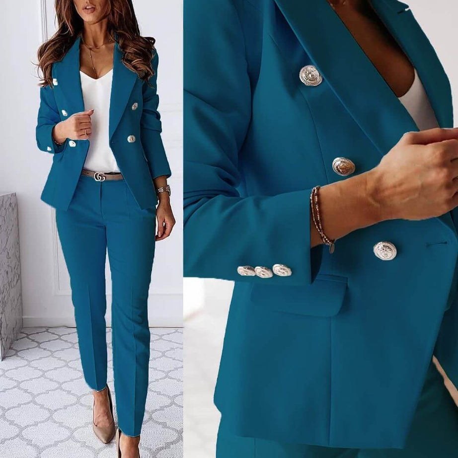 Tailleur Femme - Veste et Pantalon Ajusté Élégant