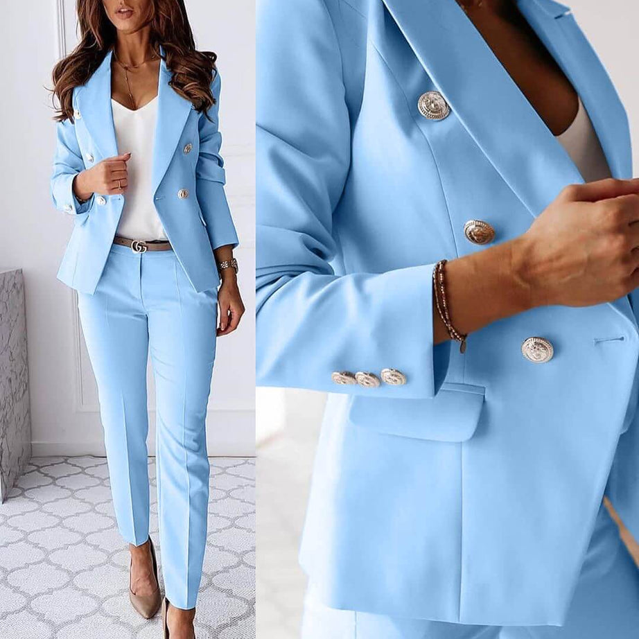 Tailleur Femme - Veste et Pantalon Ajusté Élégant