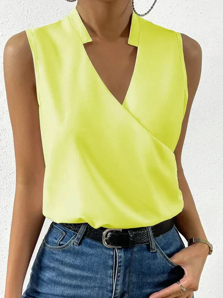 Top été femme - Chic, sans manches, col V