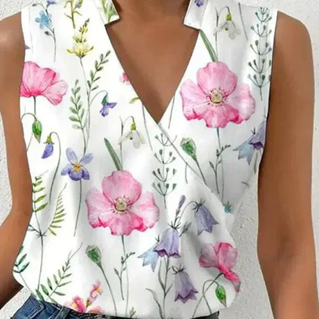 Top été femme - Chic, sans manches, col V