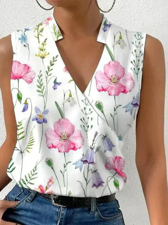 Top été femme - Chic, sans manches, col V