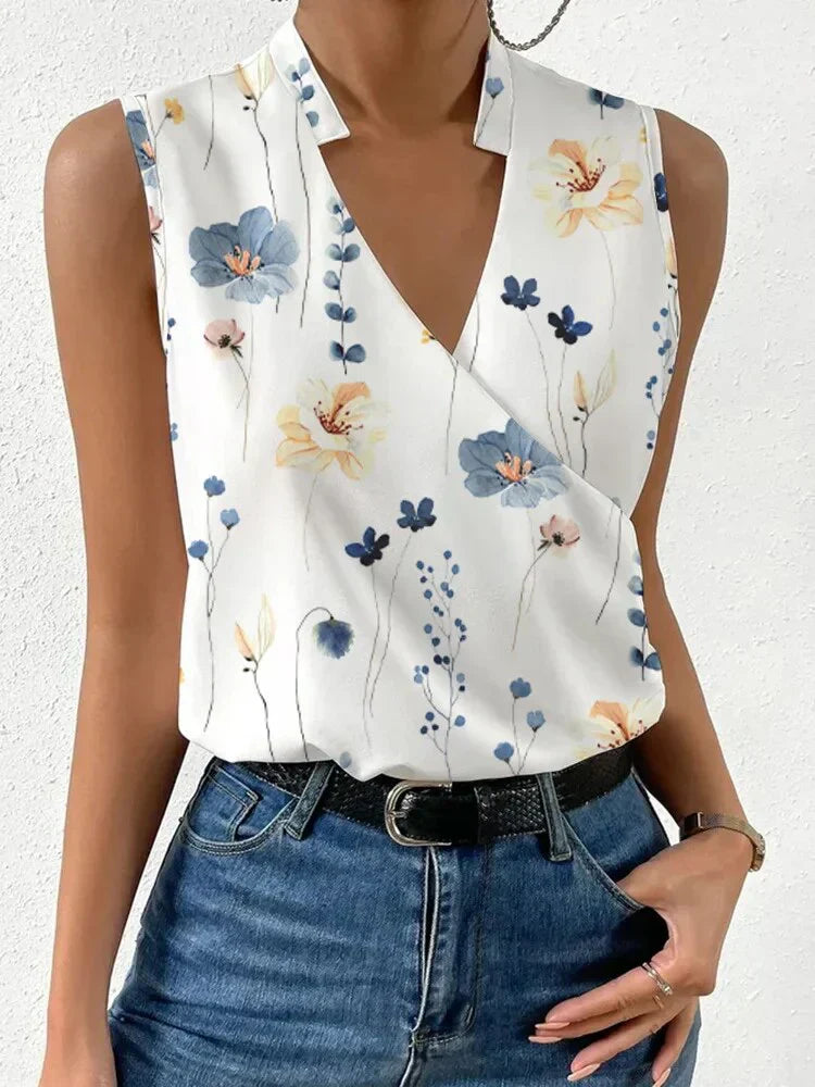 Top été femme - Chic, sans manches, col V