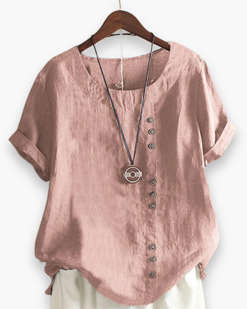 Top Boutonné Décontracté Femme - Chic et Confort Estival