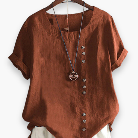 Top Boutonné Décontracté Femme - Chic et Confort Estival