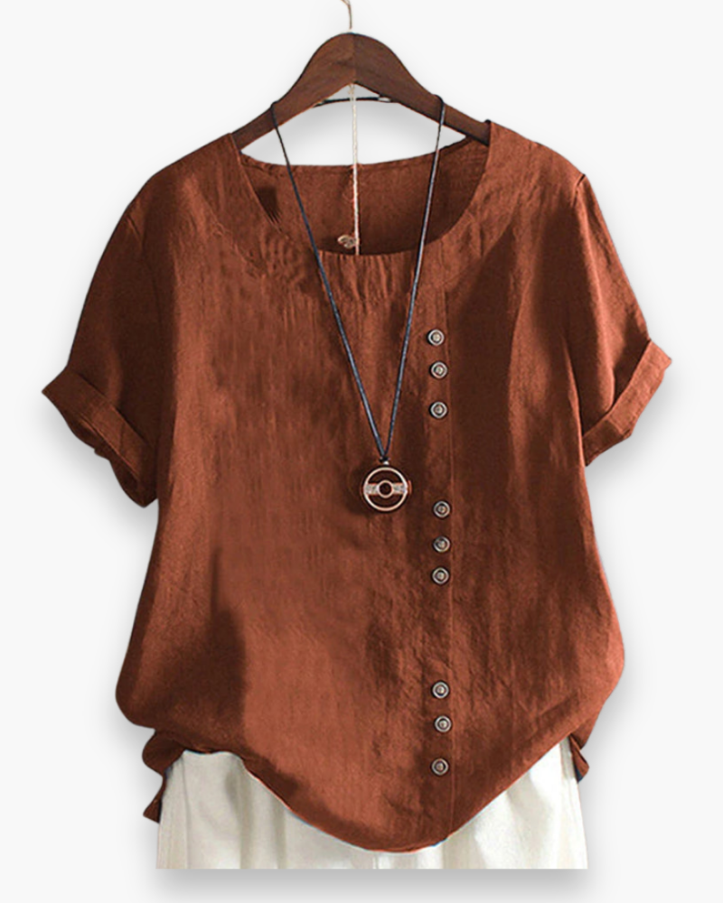 Top Boutonné Décontracté Femme - Chic et Confort Estival