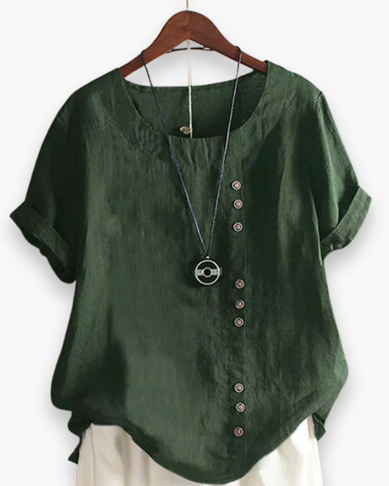 Top Boutonné Décontracté Femme - Chic et Confort Estival