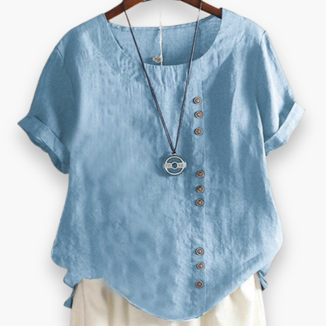 Top Boutonné Décontracté Femme - Chic et Confort Estival
