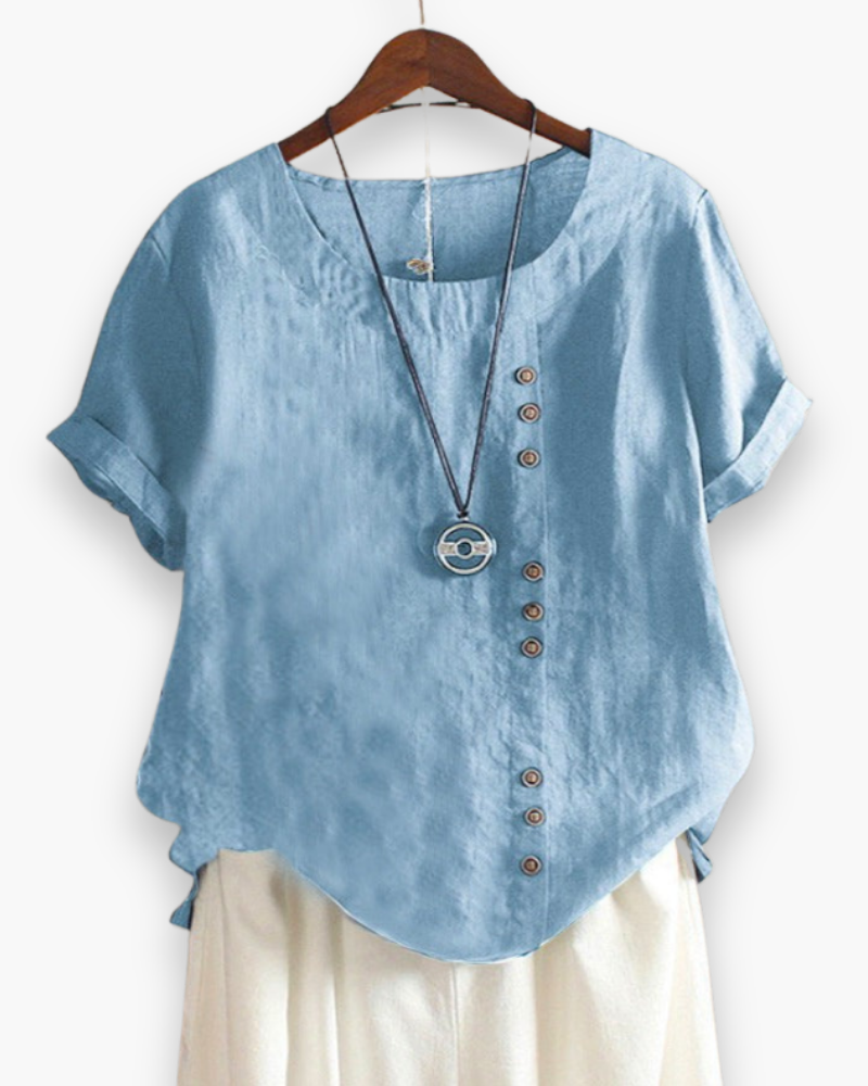 Top Boutonné Décontracté Femme - Chic et Confort Estival