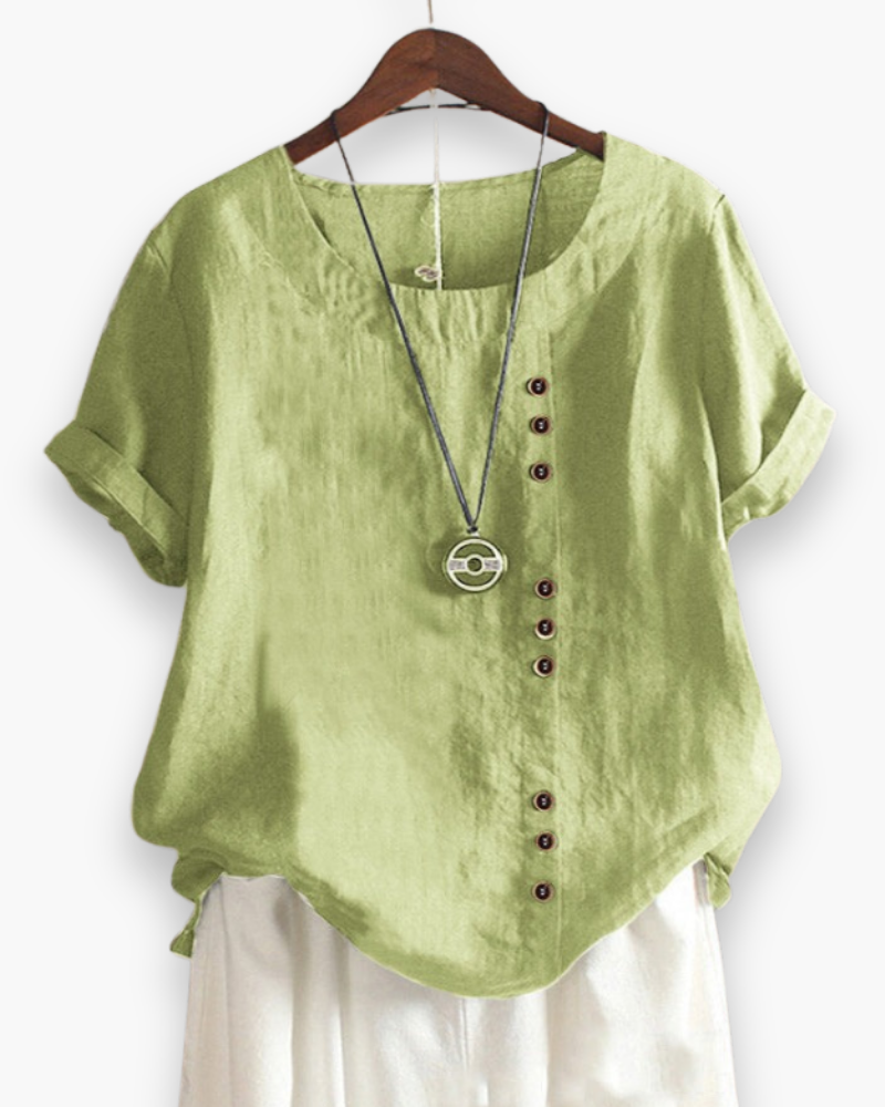 Top Boutonné Décontracté Femme - Chic et Confort Estival