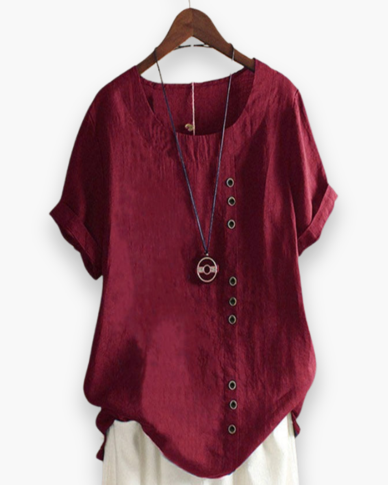 Top Boutonné Décontracté Femme - Chic et Confort Estival