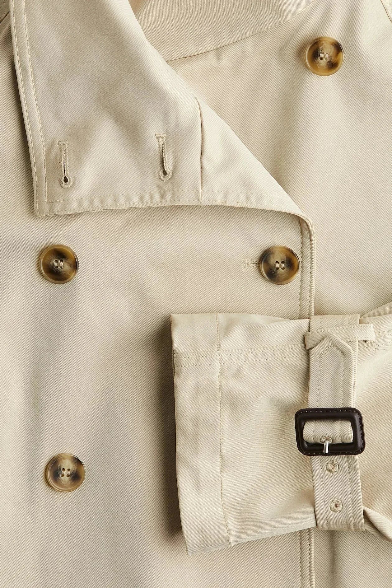 Trench-coat femme col montant ceinture nouée