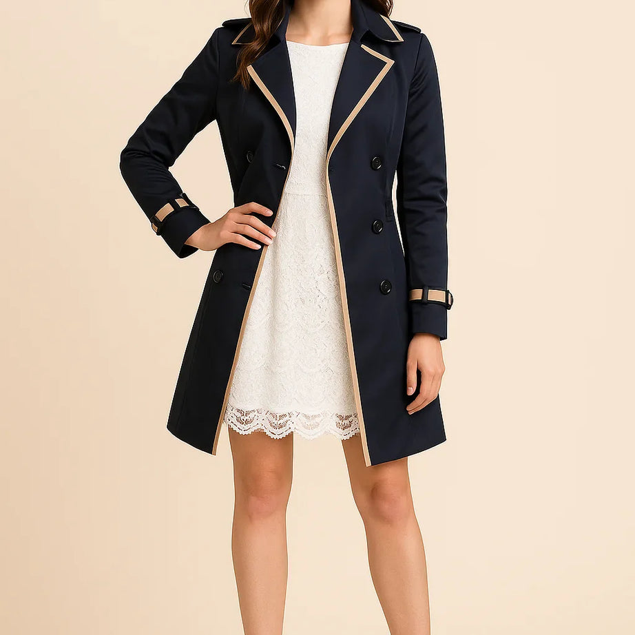 Trench femme à double boutonnage chic et moderne