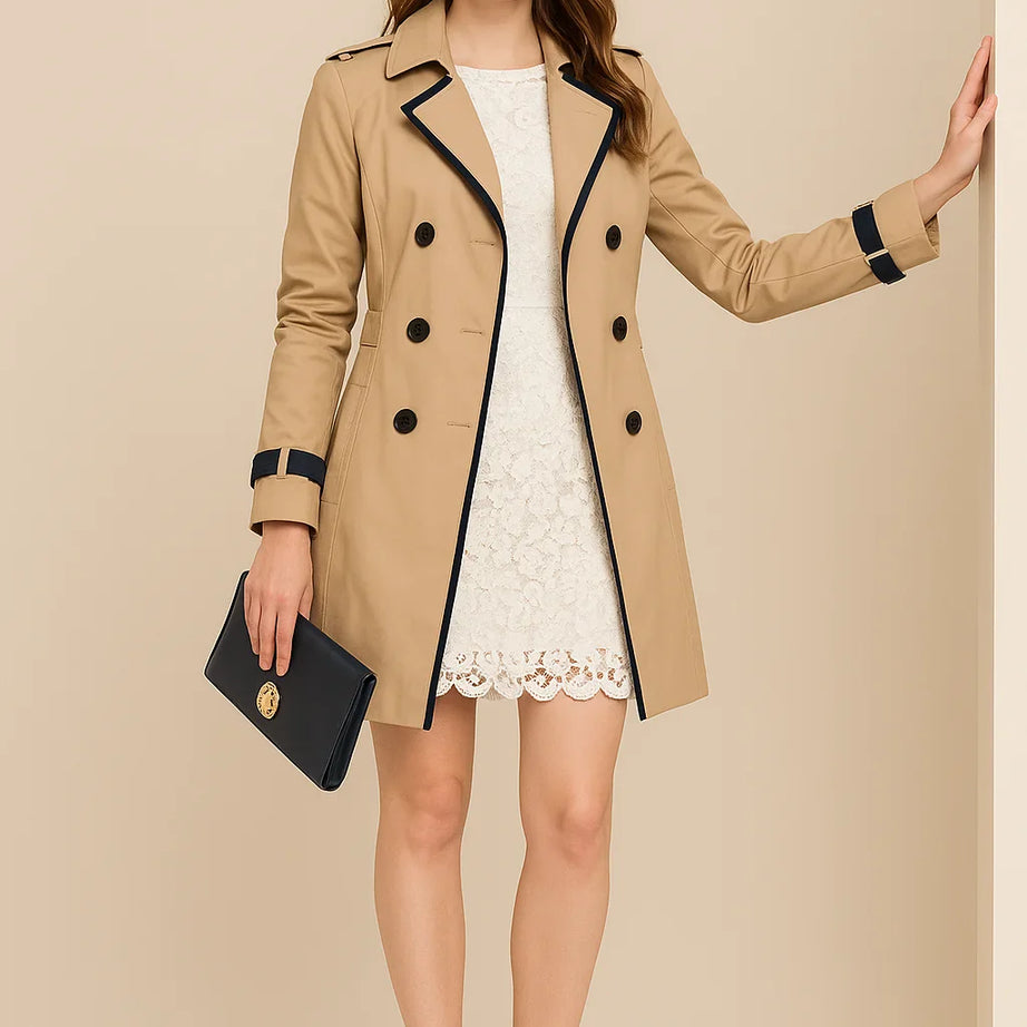 Trench femme à double boutonnage chic et moderne