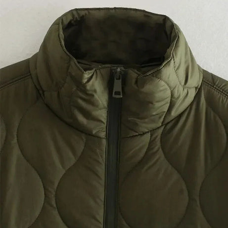 Veste ample matelassée femme couleur vert olive