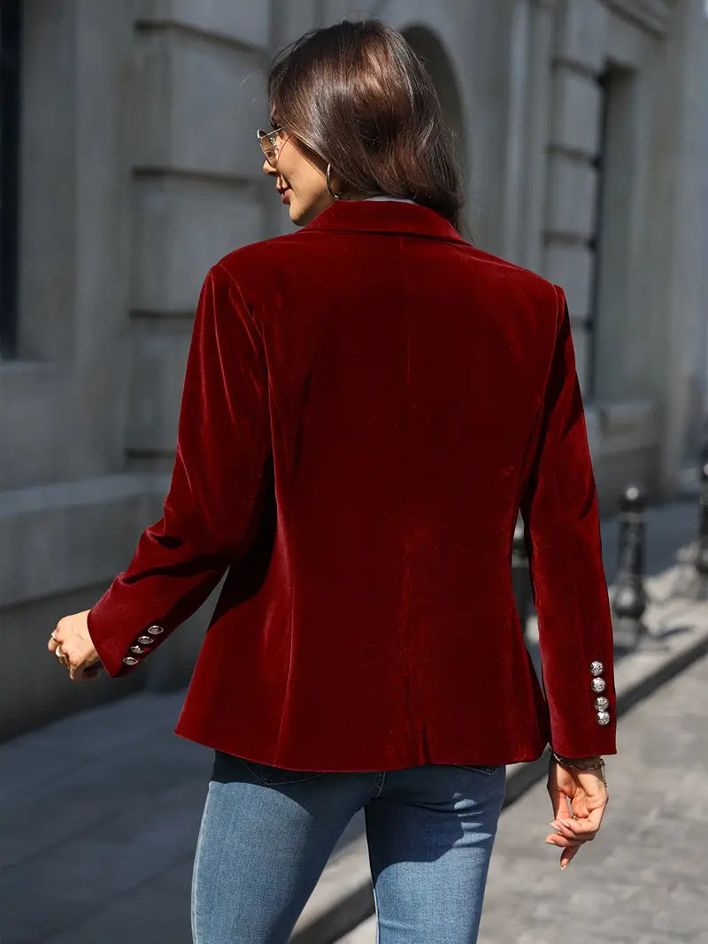 Veste Blazer Femme - Velours Doux | Coupe Cintrée | Élégance Intemporelle