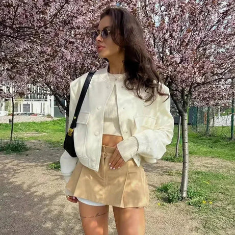 Veste bomber femme avec poches frontales pratiques