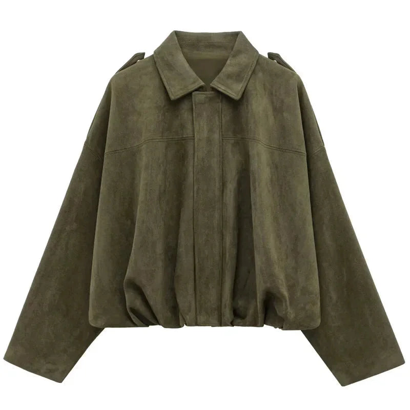 Veste bomber femme oversize avec fermeture éclair
