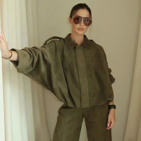 Veste bomber femme oversize avec fermeture éclair