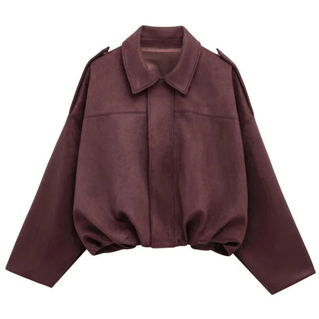 Veste bomber femme oversize avec fermeture éclair