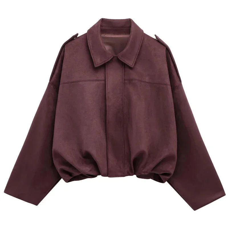 Veste bomber femme oversize avec fermeture éclair