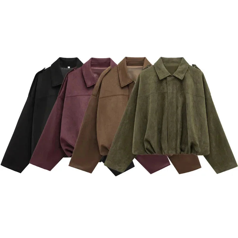 Veste bomber femme oversize avec fermeture éclair