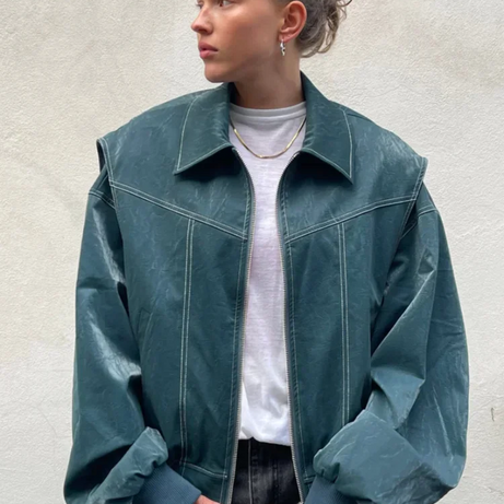 Veste bomber oversize femme à fermeture éclair