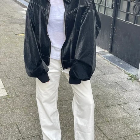 Veste bomber oversize femme à fermeture éclair