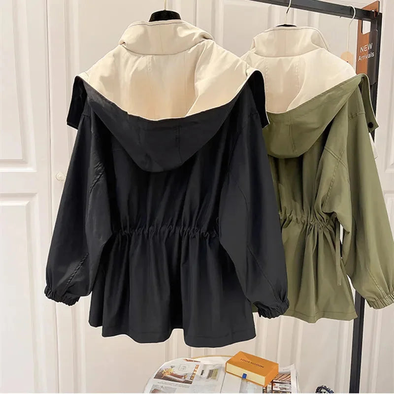 Veste coupe-vent femme avec capuche amovible