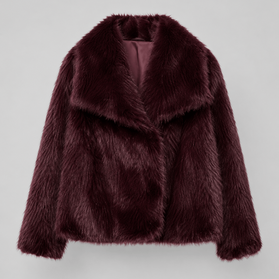 Veste Courte Fausse Fourrure Femme | Col Cranté