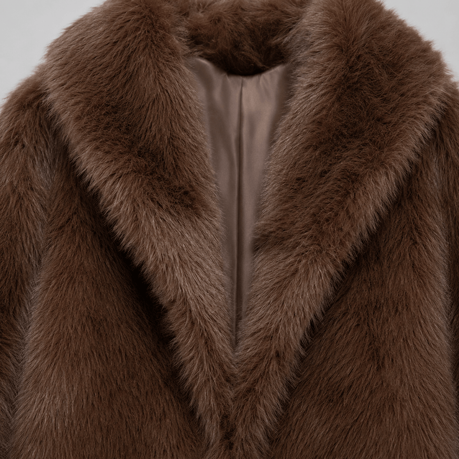 Veste Courte Fausse Fourrure Femme | Col Cranté