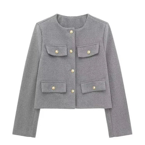 Veste Croisée Boutonnée Femme - Élégance Sophistiquée