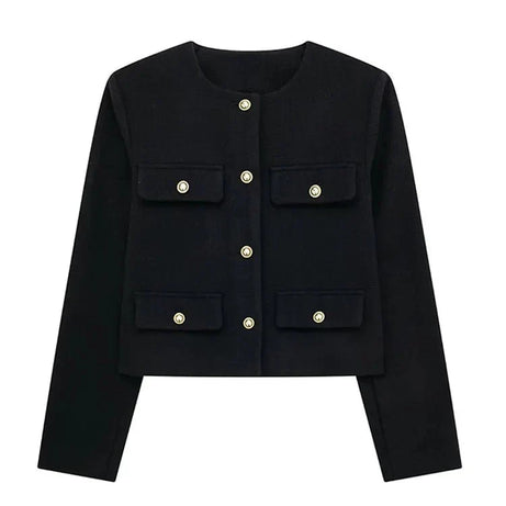Veste Croisée Boutonnée Femme - Élégance Sophistiquée