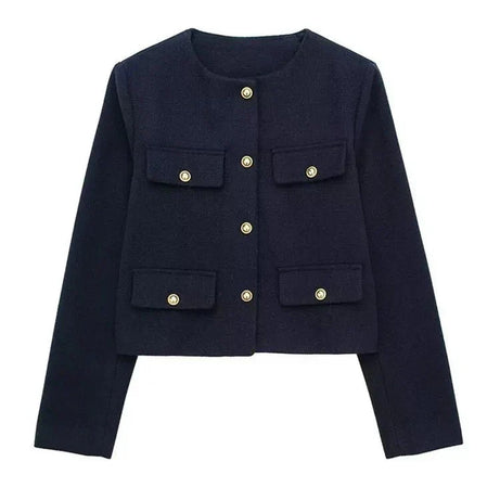 Veste Croisée Boutonnée Femme - Élégance Sophistiquée