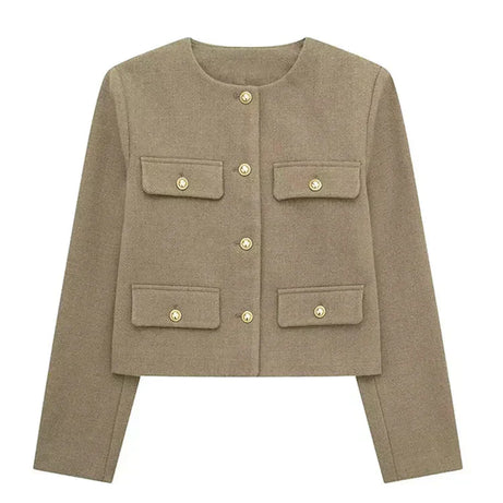 Veste Croisée Boutonnée Femme - Élégance Sophistiquée