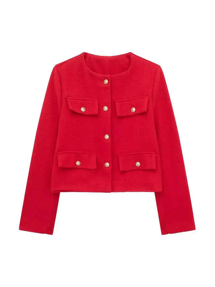 Veste Croisée Boutonnée Femme - Élégance Sophistiquée