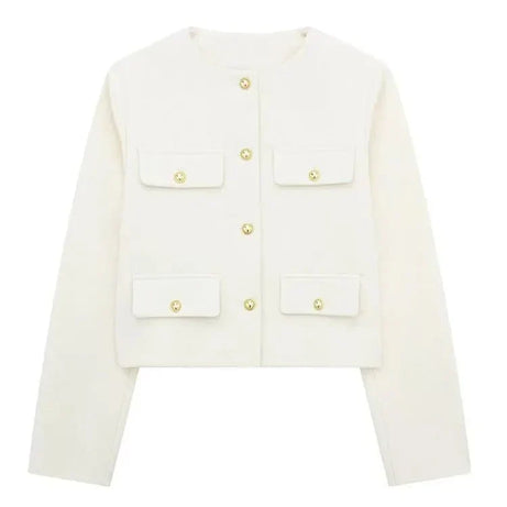 Veste Croisée Boutonnée Femme - Élégance Sophistiquée
