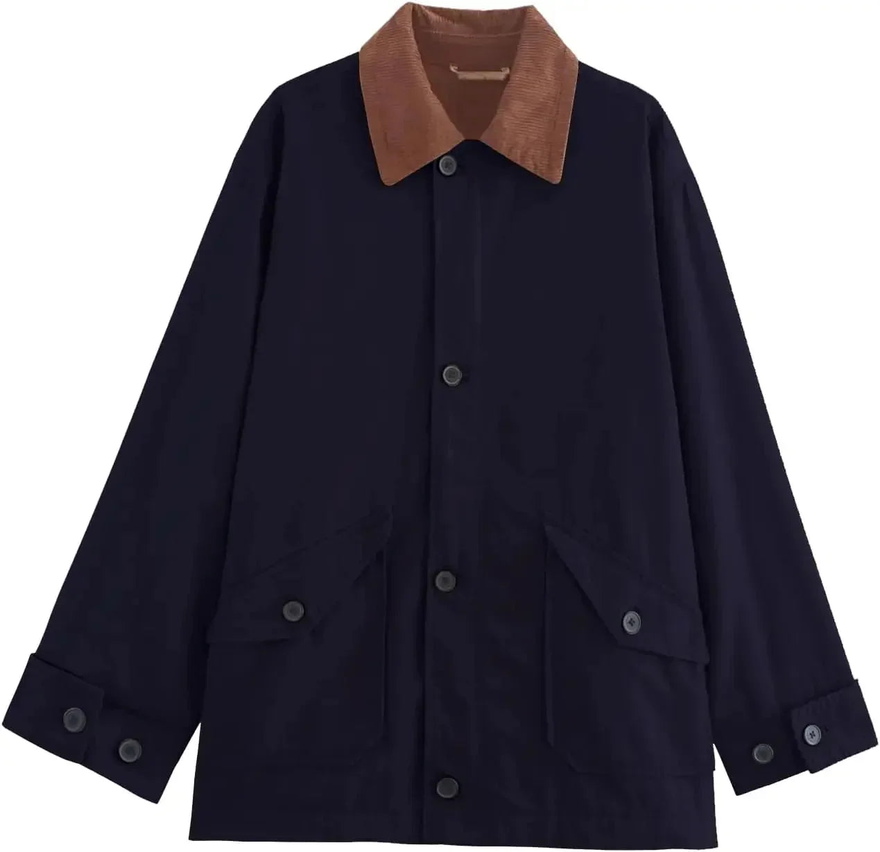 Veste de mi-saison femme à col en velours côtelé