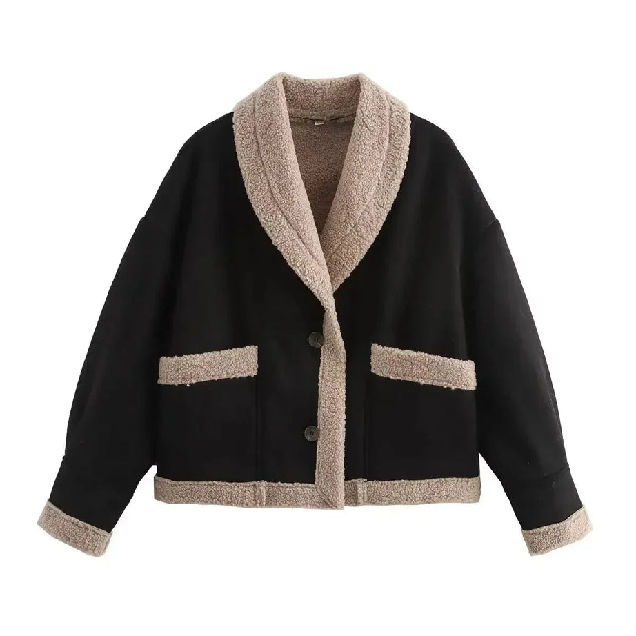 Veste d'hiver femme imitation suède avec doublure chaude