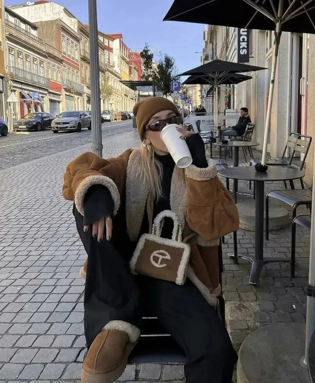 Veste d'hiver femme imitation suède avec doublure chaude