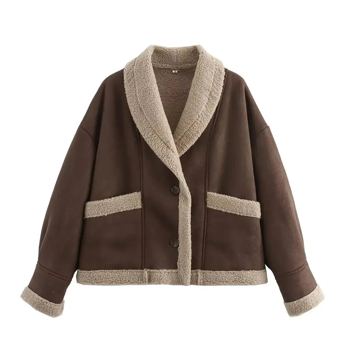 Veste d'hiver femme imitation suède avec doublure chaude